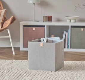 Úložný box, kocka, do štvorcových knižníc WOVEN 32x32x32, khaki