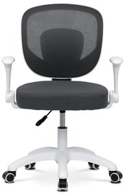 Detská pracovná stolička DINO — sieť / látka, tmavo sivá