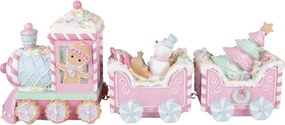 Vianočné dekorácie ružový cukrový vláčik Pastel Christmas Chic - 45*12*19 cm