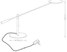 Lucide 19666/09/12 - LED Stmievateľná stolná lampa ANSELMO LED/9W/230V chróm