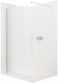 CERANO - Sprchová zástena Walk-in Onyx Ľ/P - guľatá vzpera - chróm, ryhované sklo - 110x200 cm, CER-CER-8050BD317