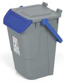 Plastový odpadkový kôš na triedenie odpadu ECOLOGY II, 35 l, sivá/modrá