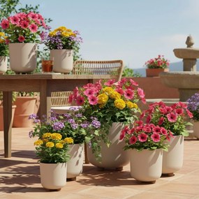 PLASTOVÝ KVETINÁČ TERRA 19,5X21 CM BÉŽOVÁ