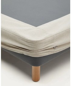 Béžová čalúnená jednolôžková posteľ 90x200 cm Ofelia – Kave Home