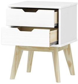 IDEA nábytok Nočný stolík 2 zásuvky BONITO biely lak