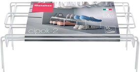 Súprava 2 bielych držiakov na topánky z antikoro ocele Metaltex Cipok