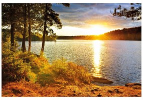 Samolepiaca fototapeta západ slnka nad jazerom