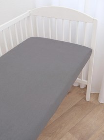 Jersey plachta do postieľky Classic 60 x 120 cm – tmavo sivá