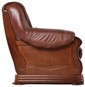 Kreslo Baron kožené, červenohnedá / čerešňa (a4 / č.4)