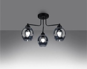 Čierne stropné svietidlo so skleneným tienidlom 54x54 cm Garten – Sollux