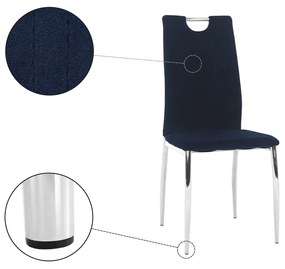 Jedálenská stolička Oliva New - modrá (Velvet) / chróm