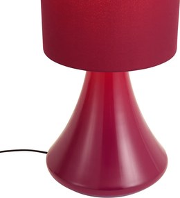 Retro stojaca lampa fialová s látkovým tienidlom - Mina