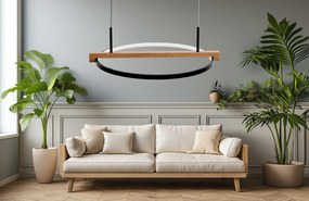 Toolight Toolight, LED stropné svietidlo 60cm + diaľkové ovládanie APP1530-CP, čierna-hnedá, OSW-05660