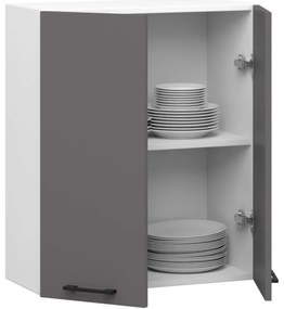 Horná kuchynská skrinka OLIWIA W60 H720 biela / grafitová / sivá