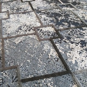 DY Tmavomodrý protišmykový koberec Hypnotic 01 Rozmer: 80x150 cm