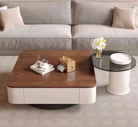 LuxuryForm DESIGN Konferenčný stolík MODENA 80 × 80 cm – hnedý, béžový (set)