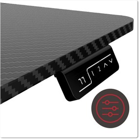 Výškovo nastaviteľný elektrický herný stôl SHADOW GAMER 1.0 120 cm čierny