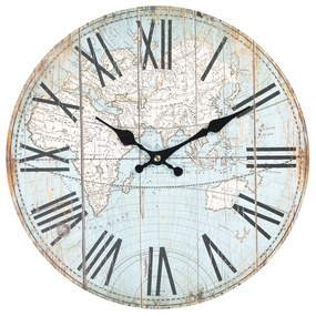 Nástenné hodiny World - Ø 34 * 4 cm / 1xAA