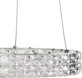 Toolight Toolight, LED stropné krištáľové svietidlo 40cm, 24W, 4000K, MS004-CP, chrómová, OSW-09614