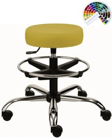 ALBA Zdravotnícka lekárska stolička taburet NORA čalúnená KOŽENKA Valencia, Silvertex