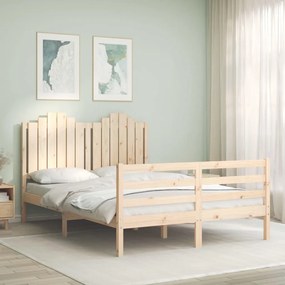 Rám postele s čelom 140x190 cm masívne drevo 3194161