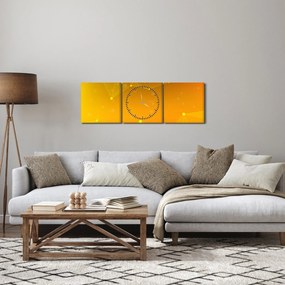 Abstraktný žltý obraz (s hodinami) (90x30 cm)