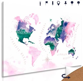 Obraz na korku mapa sveta  v umeleckom prevedení