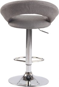 Barová stolička Olinda - látka, chróm rám - sivá
