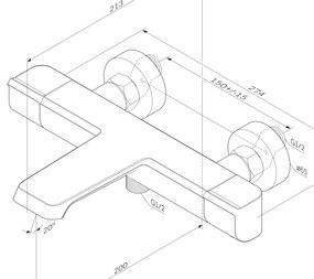 Vaňová a sprchová batéria AM.PM Flash FNA50000 termostat, chróm