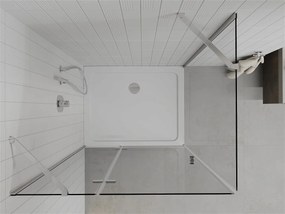 Mexen Roma, sprchovací kút 120 (dvere) x 100 (stena) cm, 6mm číre sklo, chrómový profil + slim sprchová vanička 5cm, 854-120-100-01-00-4010