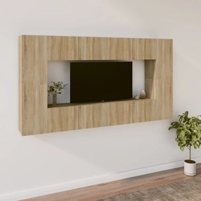 8-dielna súprava TV skriniek dub sonoma spracované drevo