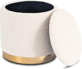 Čalúnená taburetka AURA, krémová boucle