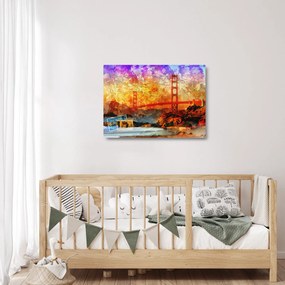 Sklenený obraz - Golden Gate, San Francisco, Kalifornia (70x50 cm)