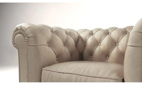 Krémové zamatové kreslo Cambridge - Ropez