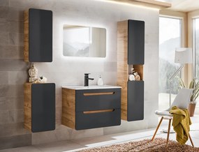 Kúpeľňová závesná skrinka horná Aruba 830 1D dub craft zlatý/priestorovo sivá mat