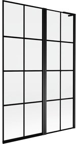 Mexen Mist L, 2-krídlová vaňová zástena, pravá 120 x 150 cm, čierna mriežka, čierna - 8A9L-120-011-70-77-P