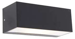 Inteligentné moderné nástenné svietidlo čierne IP65 vrátane WiFi A60 - Houks