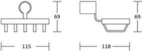 Mexen Base, nástenná mydelnička, čierna matná, 7088251-70