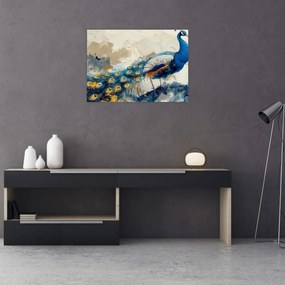 Obraz - Páv, maľba (70x50 cm)