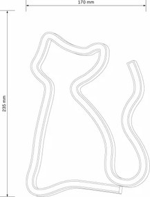 LED Neónová nástenná dekorácia CAT LED/3W/3xAA USB žltá