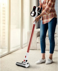 DOMO DO242SV tyčový aku vysávač 2v1, červená