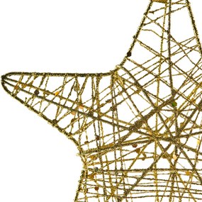 DECOLED Hviezda na vrchole stromu, zlatá, 18 x 30 cm