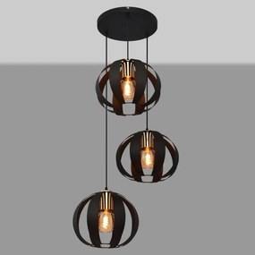 Luster na lanku NEWTON 3xE27/15W/230V čierna