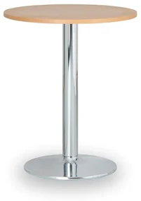 Konferenčný stolík FILIP II, priemer 800 mm, chrómovaná podnož, doska buk