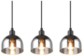 Závesné svietidlo so skleneným tienidlom v čierno-striebornej farbe Molly – Trio