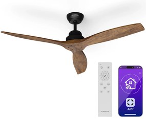 Santa Elena Smart 52", Ø 132 cm stropný ventilátor, 9 060 m³/h, lopatky z pravého dreva, 6 nastavení rýchlosti, diaľkové ovládanie