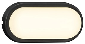 NORDLUX LED nástenné svetlo pre garáž CUBA, 6,5 W, teplá biela, oválne, čierne