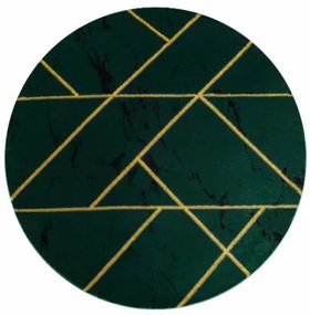 Koberec EMERALD exkluzívny 1012 kruh - glamour, marmur, geometrický zelený/zlatý