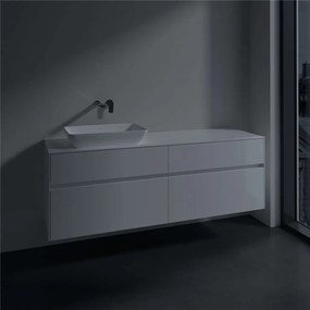VILLEROY &amp; BOCH Collaro závesná skrinka pod umývadlo na dosku (umývadlo vľavo), 4 zásuvky, 1600 x 500 x 548 mm, Glossy White, C12100DH