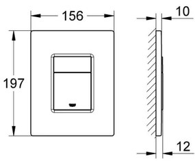 GROHE 38732P00 - Splachovacie tlačidlo SKATE COSMOPOLITAN 156 × 197 mm chróm